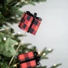 24” Buffalo Plaid Package with Bow Spray