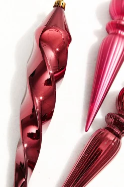 12" Burgundy Finial Boxed - Set of 4