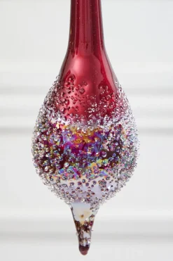 15.5" Burgundy Glass Drop Ornament