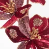 23.5" Burgundy & Gold Magnolia Spray