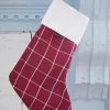 Burgundy Stocking with White Stripes