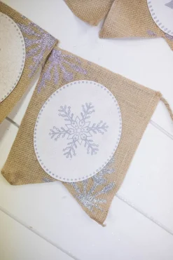 Burlap Winter Wishes Banner - Set of 2