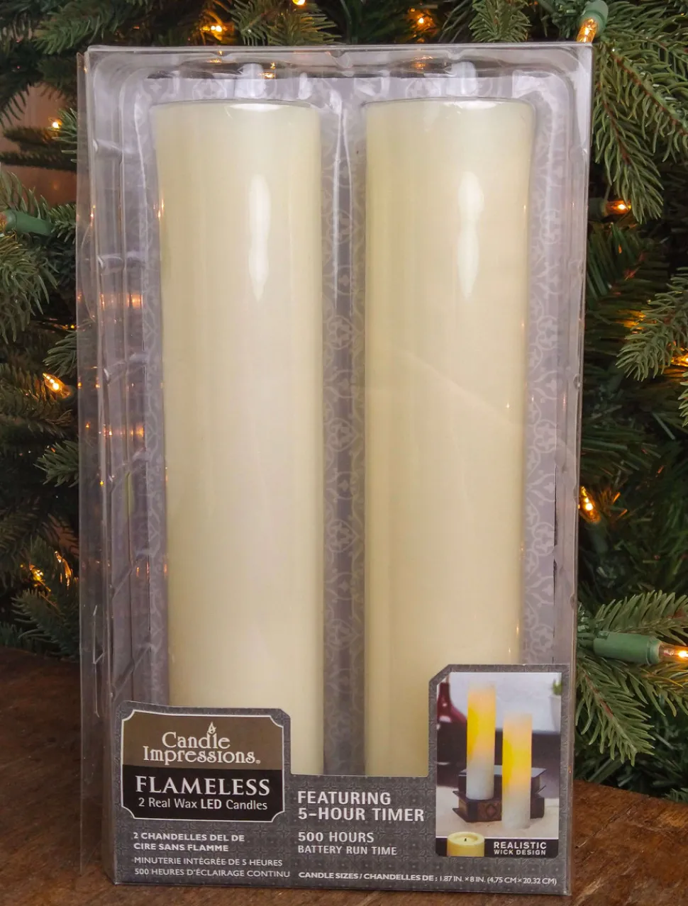 Candle Impressions Flameless Real Wax LED Candles - Set of 2