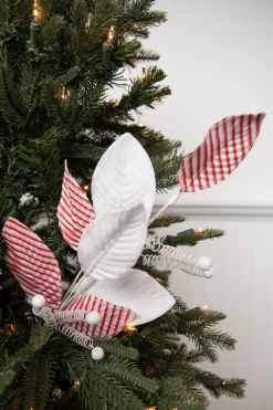 22” Candy Stripe Leaf Spray