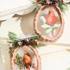 5" Cardinal Disc Glass Ornament