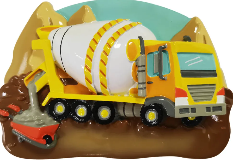 3.5" Cement Truck Customizable Ornament