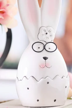 10.12" Ceramic Bunny w/ Glasses