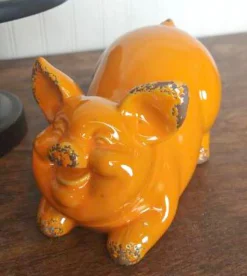 8.4” Ceramic Jolly Harvest Pig