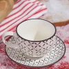 Ceramic Norden Pattern Cup And Saucer Set