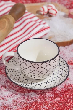 Ceramic Norden Pattern Cup And Saucer Set