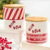 4.75" Ceramic Peppermint Candy Canister