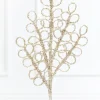 28" Champagne Beaded Glitter Loop Spray