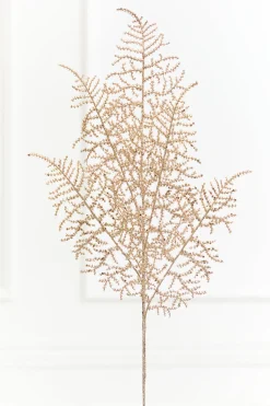 35" Champagne Glitter Fern Spray