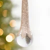 10" Champagne Glitter Icicle Ornament