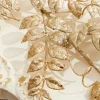 35” Champagne Glitter Leaf Spray
