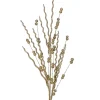 37” Champagne Glitter Sequin Curly Willow Ball Christmas Spray
