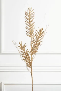 30” Champagne Glitter Sequin Pine Spray