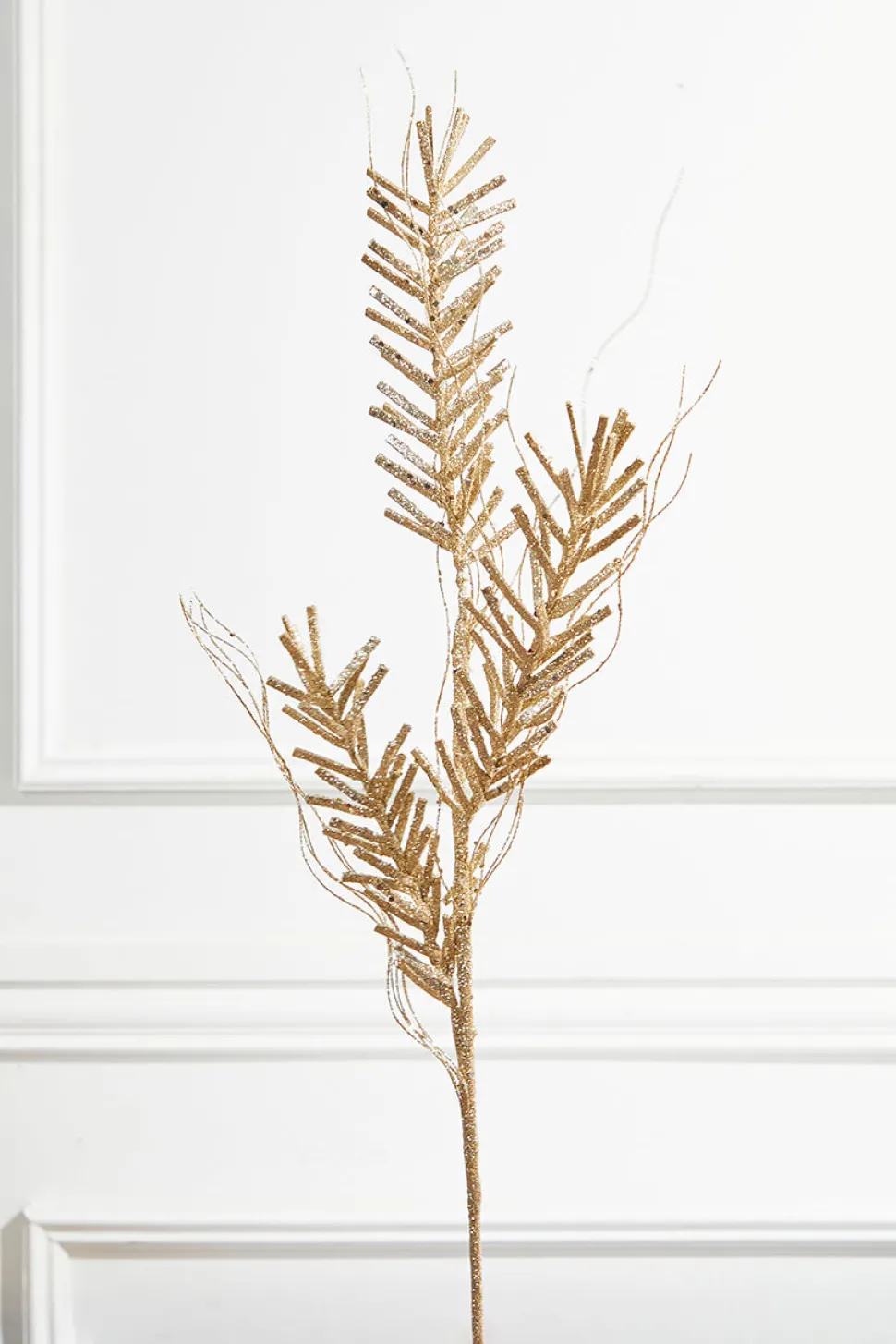 30” Champagne Glitter Sequin Pine Spray