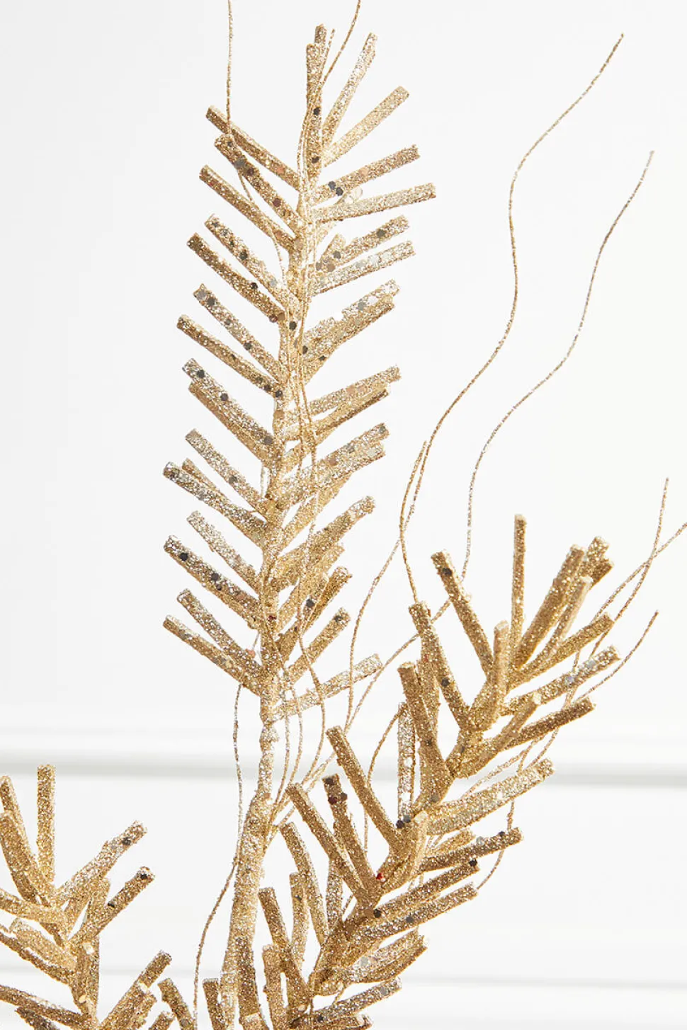 30” Champagne Glitter Sequin Pine Spray
