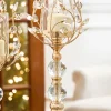 19.3" Champagne Jeweled Candle Holder