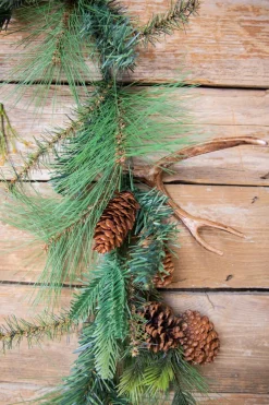 6’ Christmas Pine & Antler Garland