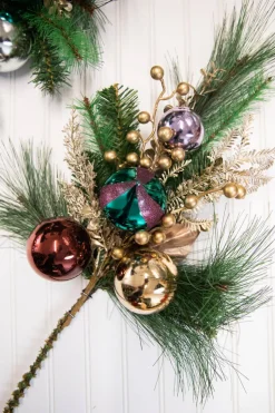 26” Christmas Pine Spray with Ornaments
