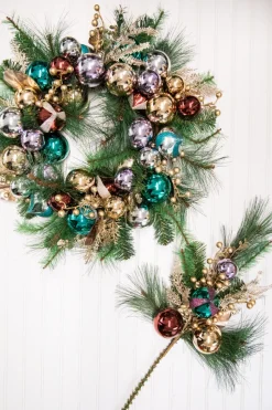 26” Christmas Pine Spray with Ornaments