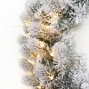 36" Classic Flocked Wreath With Warm White LED Lights