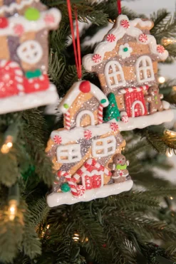 4.5” Clay Dough Holiday Gingerbread House Ornament