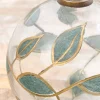 5" Clear Glass Ornament with Leaves