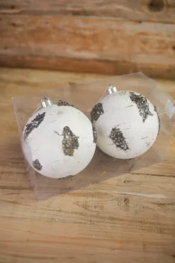 15 Cm Birch Ball Christmas Ornaments-Set of 2