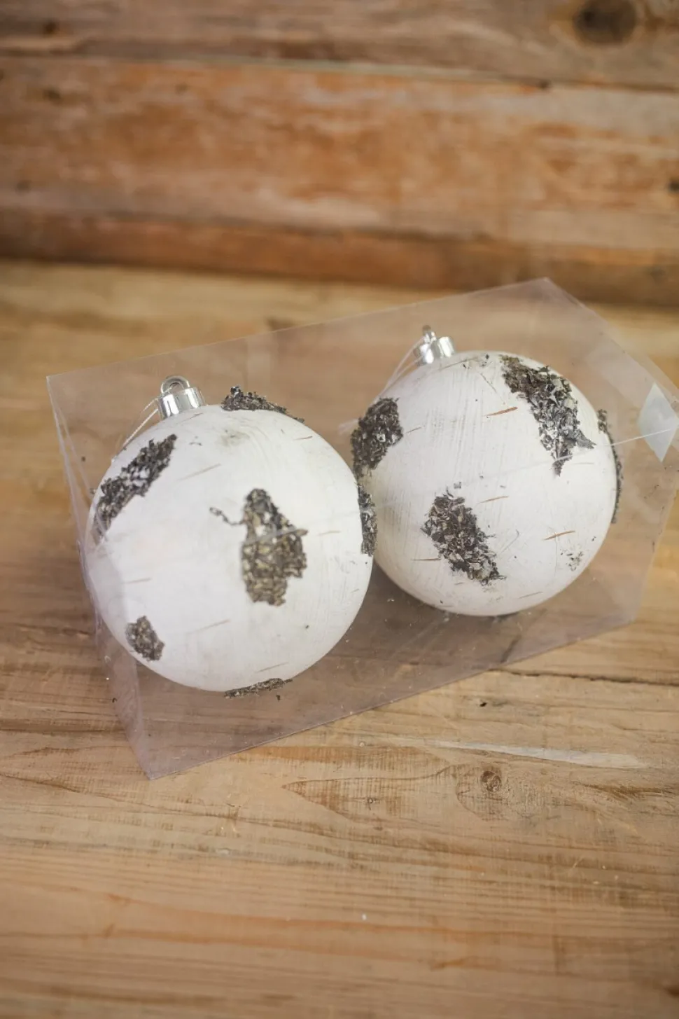 15 Cm Birch Ball Christmas Ornaments-Set of 2