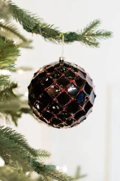 10 CM Honeycomb Ball Ornament Dark Red