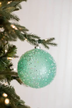 15cm Ice Sugared Gumdrop Ball Ornament Mint Green