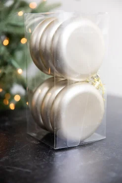 10cm Matte Champagne Round Disk - Set of 6