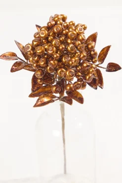 14" Copper Berry Bunch Metallic Stem