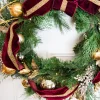 30” Cordless Prelit Crimson & Gold Holiday Wreath