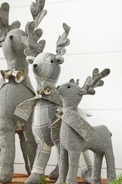 Country Fabric Reindeer - Set of 3