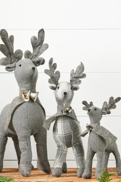 Country Fabric Reindeer - Set of 3