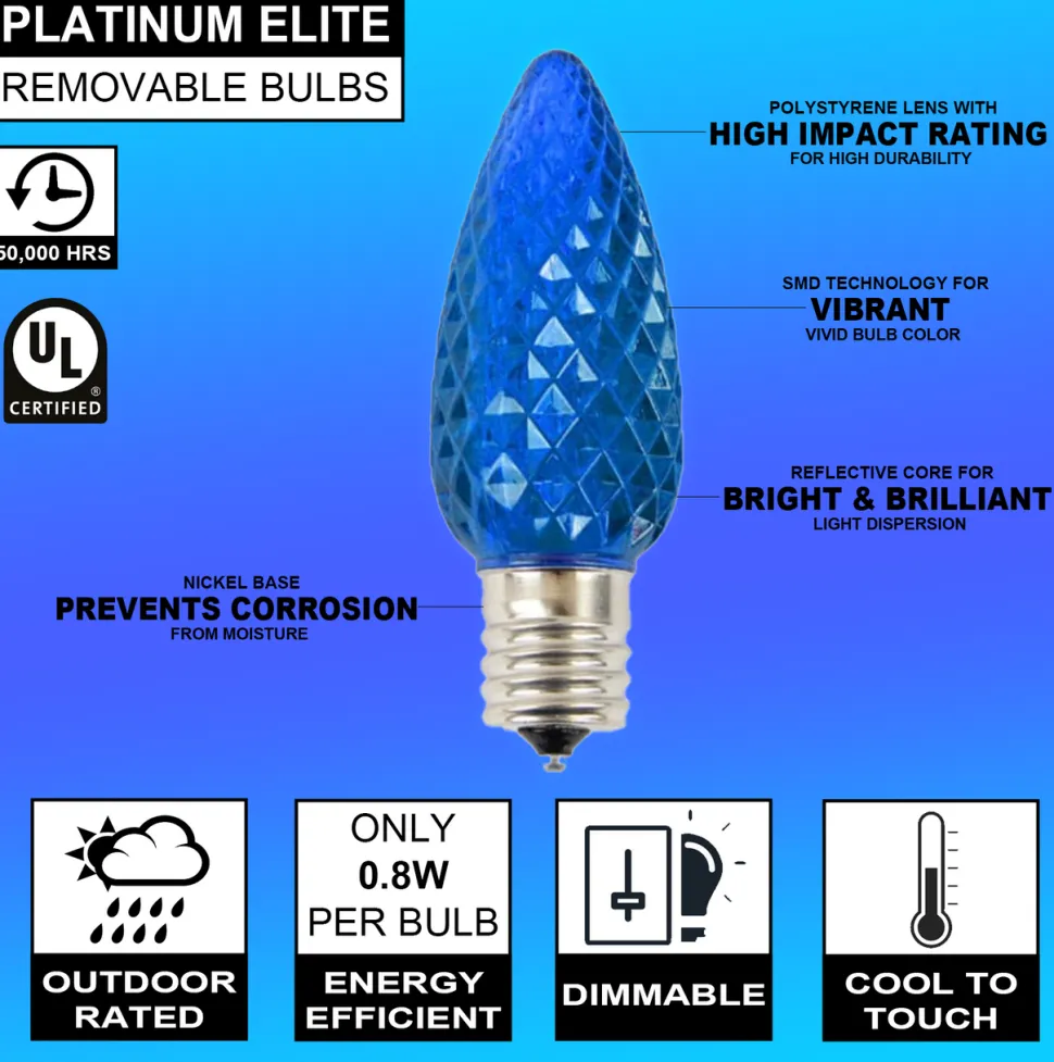 C9 Platinum Elite LED SMD Bulb (25 bulbs/bag) - Faceted, Blue