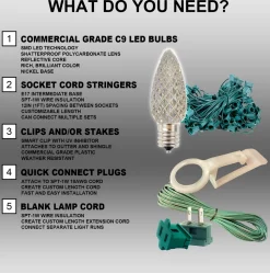 C9 Platinum Elite LED SMD Bulb (25 bulbs/bag) - Faceted, Pink