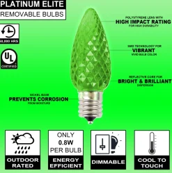 C9 Platinum Elite LED SMD Bulb (25 bulbs/bag) - Faceted, Green