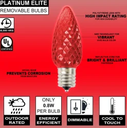 C9 Platinum Elite LED SMD Bulb (25 bulbs/bag) - Faceted, Red