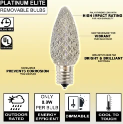 C9 Platinum Elite LED SMD Bulb (25 bulbs/bag) - Faceted, Warm White