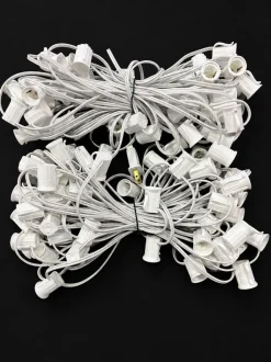 C9 Socket Cord White - 100' 12" Spacing