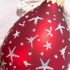 6ct Glass Drop Christmas Red & Red Velvet with Silver Stars