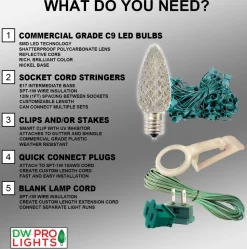 C9 Wonderful LED SMD Bulb (25 bulbs/bag) - Smooth, Blue