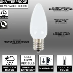 C9 Wonderful LED SMD Bulb (25 bulbs/bag) - Frosted, Pure White