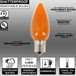 C9 Wonderful LED SMD Bulb (25 bulbs/bag) - Frosted, Orange