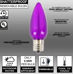 C9 Wonderful LED SMD Bulb (25 bulbs/bag) - Smooth, Purple